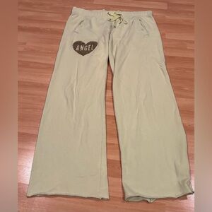 5/$25 Victoria's Secret Lime‎ Green Angel Oversized Joggers with Raw Hem